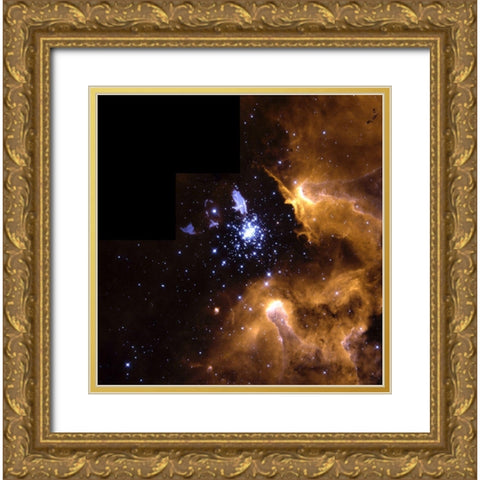 Life Cycle of Stars Gold Ornate Wood Framed Art Print with Double Matting by NASA