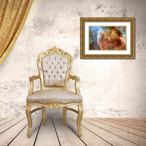 Light and Shadow in the Carina Nebula Gold Ornate Wood Framed Art Print with Double Matting by NASA