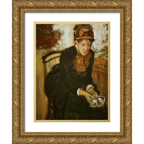 Mary Stevenson Cassatt Gold Ornate Wood Framed Art Print with Double Matting by Cassatt, Mary