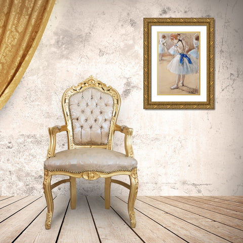 Dancer Gold Ornate Wood Framed Art Print with Double Matting by Degas, Edgar
