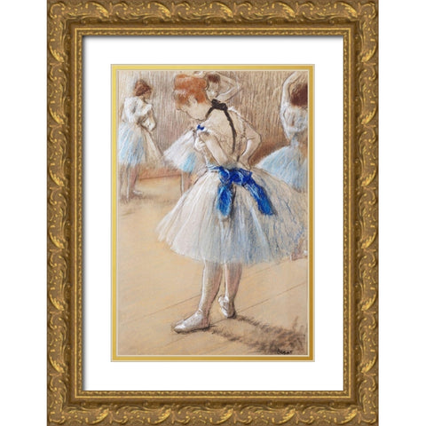 Dancer Gold Ornate Wood Framed Art Print with Double Matting by Degas, Edgar