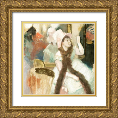Portrait after a Costume Ball Gold Ornate Wood Framed Art Print with Double Matting by Degas, Edgar
