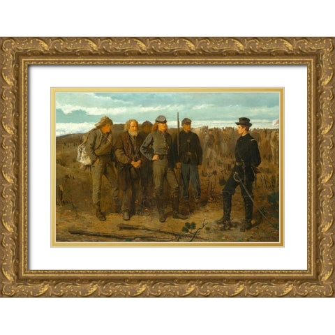 Prisoners from the Front Gold Ornate Wood Framed Art Print with Double Matting by Homer, Winslow