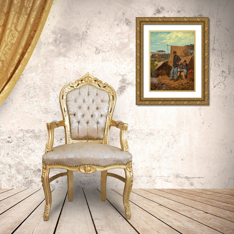 Home, Sweet Home Gold Ornate Wood Framed Art Print with Double Matting by Homer, Winslow