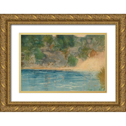 Blue Spring, Florida Gold Ornate Wood Framed Art Print with Double Matting by Homer, Winslow