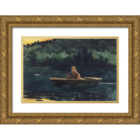 The Rise Gold Ornate Wood Framed Art Print with Double Matting by Homer, Winslow