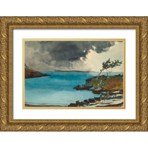The Coming Storm Gold Ornate Wood Framed Art Print with Double Matting by Homer, Winslow