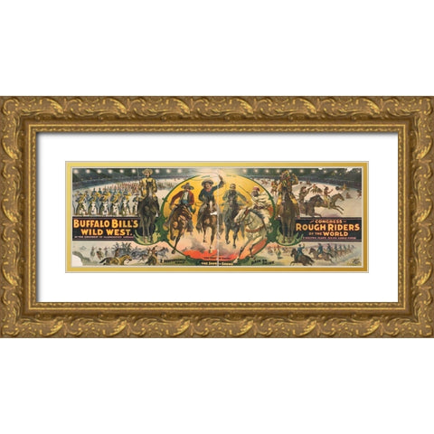 The Show of Shows Gold Ornate Wood Framed Art Print with Double Matting by Buffalo Bills Wild West Show Poster