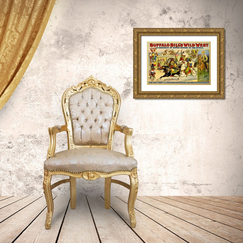 The Real Sons of the Soudan Gold Ornate Wood Framed Art Print with Double Matting by Buffalo Bills Wild West Show Poster