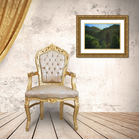 Wooded Landscape Gold Ornate Wood Framed Art Print with Double Matting by Bierstadt, Albert