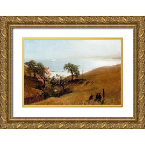 Monterey, California Gold Ornate Wood Framed Art Print with Double Matting by Bierstadt, Albert