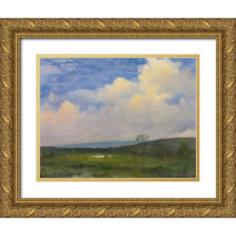 Clouds Over California Gold Ornate Wood Framed Art Print with Double Matting by Bierstadt, Albert