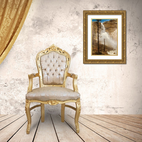 Falls of Yosemite Gold Ornate Wood Framed Art Print with Double Matting by Bierstadt, Albert