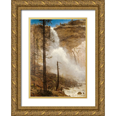 Falls of Yosemite Gold Ornate Wood Framed Art Print with Double Matting by Bierstadt, Albert