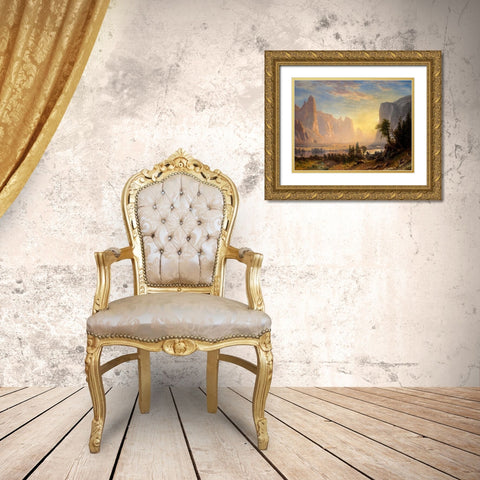 Valley of the Yosemite Gold Ornate Wood Framed Art Print with Double Matting by Bierstadt, Albert