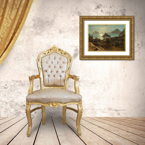 Farallon Islands, Pacific Ocean, California Gold Ornate Wood Framed Art Print with Double Matting by Bierstadt, Albert