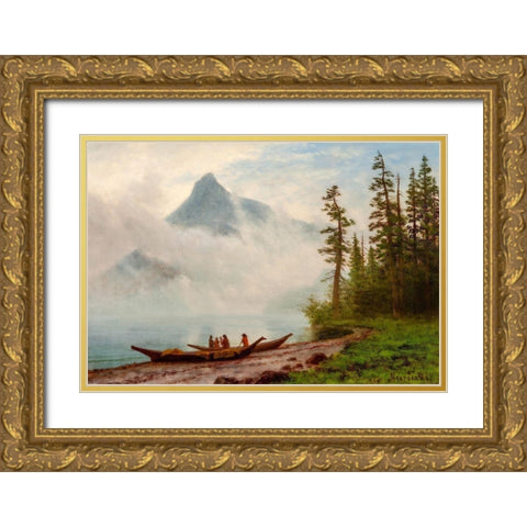 Alaska Gold Ornate Wood Framed Art Print with Double Matting by Bierstadt, Albert