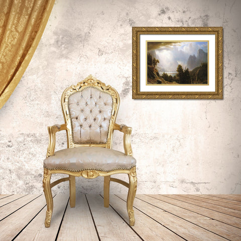King Lake, California Gold Ornate Wood Framed Art Print with Double Matting by Bierstadt, Albert