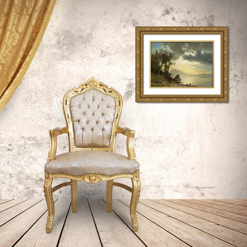 Lake Tahoe, California Gold Ornate Wood Framed Art Print with Double Matting by Bierstadt, Albert