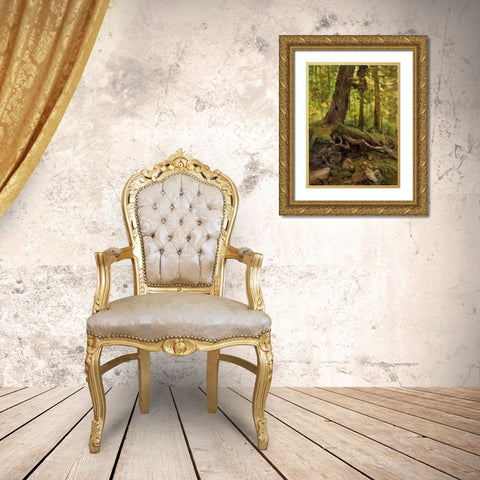 Hunter in the White Mountains Near Glen House Gold Ornate Wood Framed Art Print with Double Matting by Bierstadt, Albert