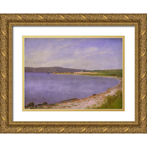 San Francisco Bay Gold Ornate Wood Framed Art Print with Double Matting by Bierstadt, Albert