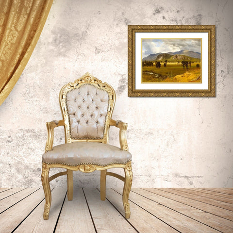 Moat Mountain, Intervale, New Hampshire Gold Ornate Wood Framed Art Print with Double Matting by Bierstadt, Albert