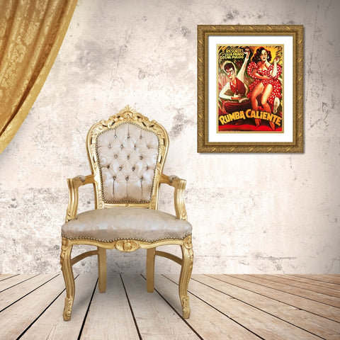 Mexican Movie Poster Rumba Caliente Gold Ornate Wood Framed Art Print with Double Matting by Garcia Cabral, Ernesto