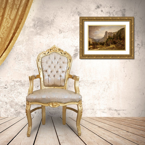 Sentinel Rock, Yosemite Gold Ornate Wood Framed Art Print with Double Matting by Keith, William