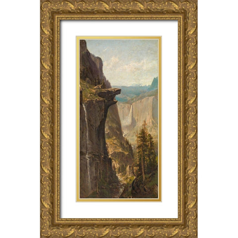 Yosemite Falls, from Glacier Point Gold Ornate Wood Framed Art Print with Double Matting by Keith, William