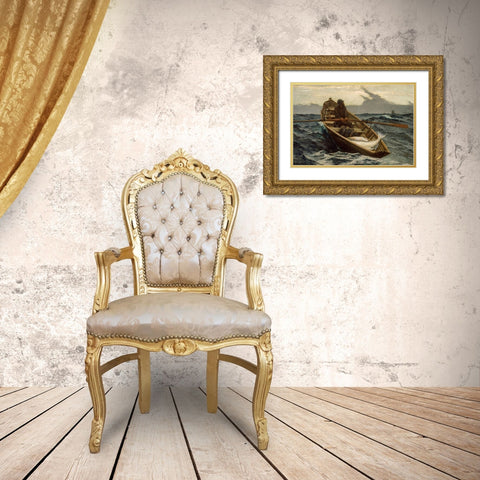 The Fog Warning Gold Ornate Wood Framed Art Print with Double Matting by Homer, Winslow