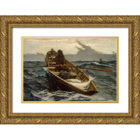 The Fog Warning Gold Ornate Wood Framed Art Print with Double Matting by Homer, Winslow