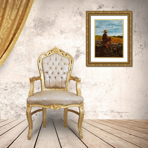 On Guard Gold Ornate Wood Framed Art Print with Double Matting by Homer, Winslow