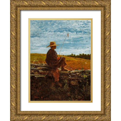 On Guard Gold Ornate Wood Framed Art Print with Double Matting by Homer, Winslow