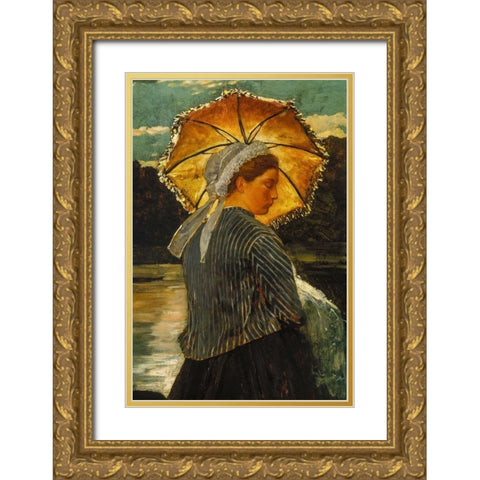 The Nurse Gold Ornate Wood Framed Art Print with Double Matting by Homer, Winslow