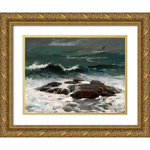 Summer Squall Gold Ornate Wood Framed Art Print with Double Matting by Homer, Winslow