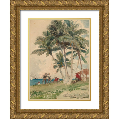 The Buccaneers Gold Ornate Wood Framed Art Print with Double Matting by Homer, Winslow