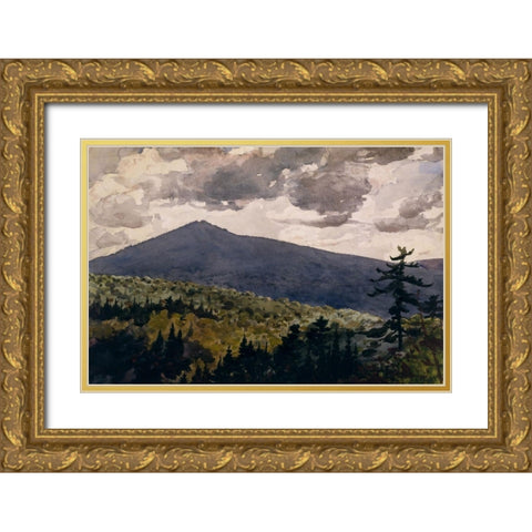 Burnt Mountain Gold Ornate Wood Framed Art Print with Double Matting by Homer, Winslow