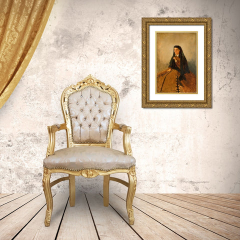 Portrait of Pauline Gold Ornate Wood Framed Art Print with Double Matting by Homer, Winslow