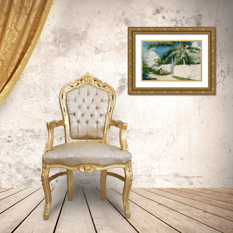 A Garden in Nassau Gold Ornate Wood Framed Art Print with Double Matting by Homer, Winslow