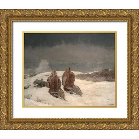 Below Zero Gold Ornate Wood Framed Art Print with Double Matting by Homer, Winslow