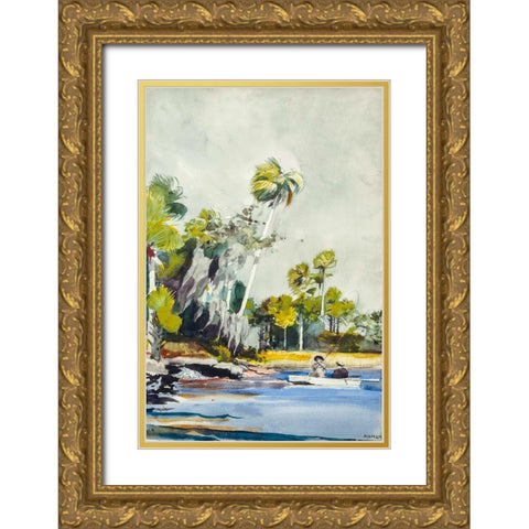 The Shell Heap Gold Ornate Wood Framed Art Print with Double Matting by Homer, Winslow