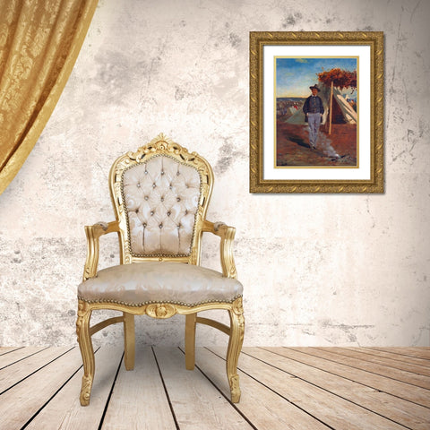 Albert Post Gold Ornate Wood Framed Art Print with Double Matting by Homer, Winslow