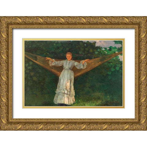 Summer Afternoon Gold Ornate Wood Framed Art Print with Double Matting by Homer, Winslow