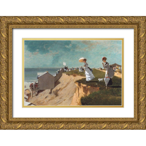 Long Branch, New Jersey Gold Ornate Wood Framed Art Print with Double Matting by Homer, Winslow