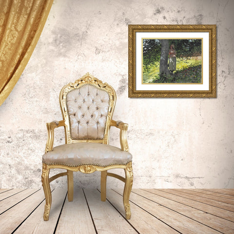A Shady Spot, Houghton Farm Gold Ornate Wood Framed Art Print with Double Matting by Homer, Winslow
