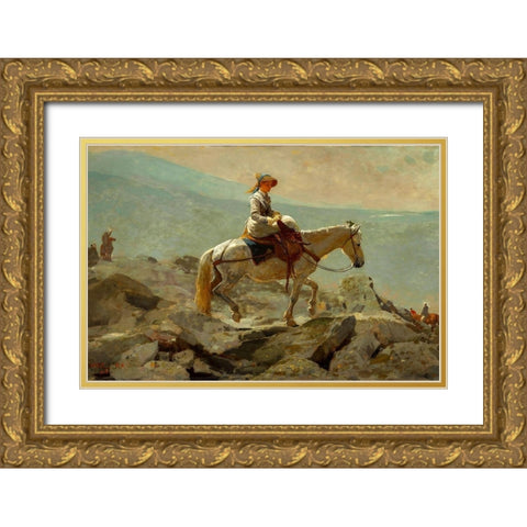 The Bridle Path, White Mountains Gold Ornate Wood Framed Art Print with Double Matting by Homer, Winslow