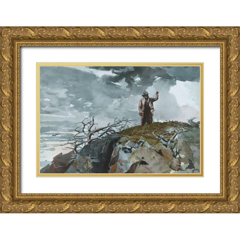 The Eastern Shore Gold Ornate Wood Framed Art Print with Double Matting by Homer, Winslow
