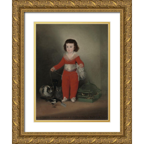 Manuel Osorio Manrique de Zuniga Gold Ornate Wood Framed Art Print with Double Matting by Goya, Francisco