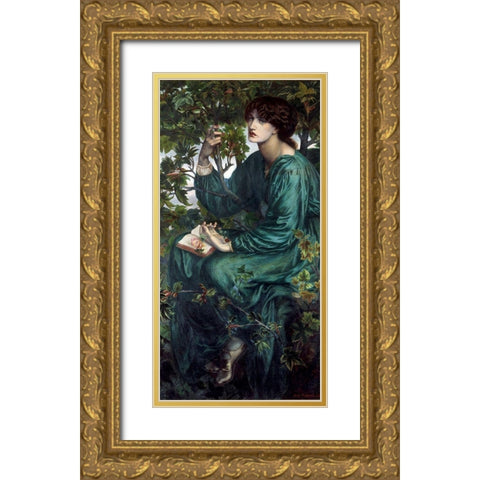 The Day Dream Gold Ornate Wood Framed Art Print with Double Matting by Rossetti, Dante Gabriel