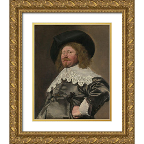 Claes Duyst van Voorhout Gold Ornate Wood Framed Art Print with Double Matting by Hals, Frans